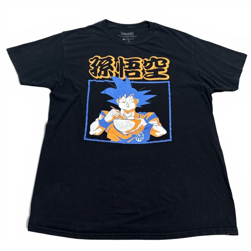 Dragon Ball Z DBZ Goku Ramen T Shirt Adult Size‎ XL Black Anime Graphic Tee